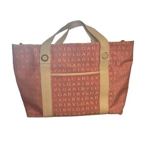 Refurbished Bulgari Pink and Tan Tote Bag